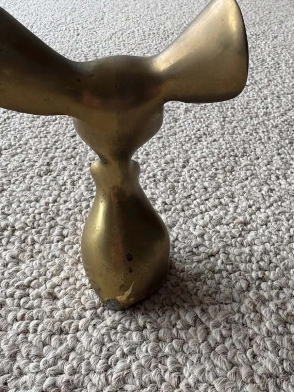 Vintage MCM Brass Animal Figurine Abstract Mouse Atomic Decor Desk Office